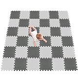 meiqicool Puzzlematte Spielteppich aus Schaumstoff für Puzzleteppich, Kinderteppich, Weiß und...