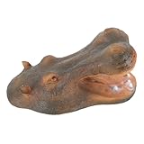 SHINEOFI Schwimmende Hippo Kopf Statue aus Harz Realistische Nilpferdskulptur für Garten Teich und...