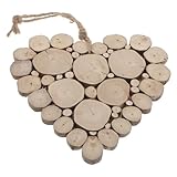 POPETPOP Wanddeko Herzform Treibholz 20cm Rustikale Valentinstag Holzherz Dekoration für Tisch und...