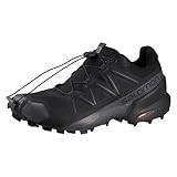 Salomon Speedcross 5 Herren Trail Running Schuhe, Grip, Stabilität, Passform, Black, 45 1/3