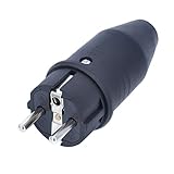 as - Schwabe Vollgummi-Stecker Schutzkontaktstecker mit doppeltem Schutzkontakt, Leitungen bis max....