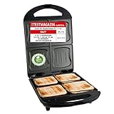 Emerio XXL Sandwich Toaster TEST GUT für alle Toastgrößen geeignet 4x große Muschelform für die...