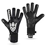 Keeperking Torwarthandschuhe für Erwachsene Fußballhandschuhe Herren Innennaht Profi Grip 4mm...