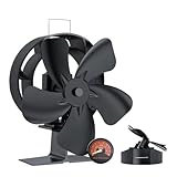 Kaminventilator, Ofenventilator Ohne Strom Mit 5 GroßE Blätter - 200 CFM, WäRmebetrieben, Leiser...