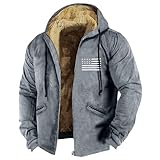 TOFOTL Herren-Jacken Mit Kordelzug Mit Reißverschluss Baggy Kleidung Outdoorjacke Wandern Winter...