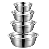 ClcIosis 4 Stück Rührschüssel Edelstahl Salatschüssel Setz(14cm/18cm/20cm/22cm) Edelstahl...