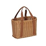 Handgeflochtener Picknickkorb im Rattan-Stil mit Griff – großer Stauraum for Obst, Gemüse und...