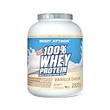 Body Attack 100% Whey Protein - Vanilla, 2,3 kg - Made in Germany - extra cremiges Eiweißpulver mit...
