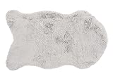 CB Home & Style Kunstfell Dekofell Teppich rosa grau Taupe Creme Sitzkissen Lammfellimitat Felloptik...