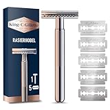 King C. Gillette Rasierhobel Herren, Rasierer + 5 Rasierklingen, Nassrasierer Safety Razor mit...