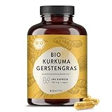 BIONUTRA® Kurkuma Gerstengras Kapseln Bio (240 x 700 mg), hochdosiert, deutsche Herstellung,...