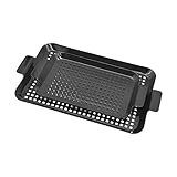 pistro 2 x perforiertes Lebensmitteltablett, Grill-Topper, Grillschalen für Fisch, Gemüse und...