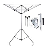 your GEAR Siena Caravan - Alu Wäschespinne, 4-Armiger Wäscheständer mit Stützrad-Halterung,...