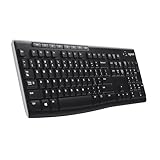 Logitech K270 Kabellose Tastatur für Windows, 2,4 GHz kabellos, Standardgröße, Nummernblock, 8...