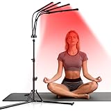 Hottoerak Rotlichtlampe mit Ständer, 3-in-1 Chips Infrarotlampe, 180LEDs Rotlicht mit 10/20/30Min...