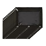 Office Depot® Brand Federmäppchen mit 3 Ringen, 17,8 x 24,5 cm, Schwarz, 12 Stück