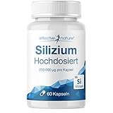 effective nature - Silizium Kapseln Hochdosiert - 60 Stk. für 30 Tage - aus Bambusextrakt - 500 mg...