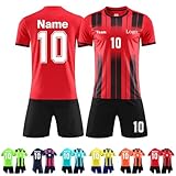 HUNUBU Personalisierte Fußballtrikots Männer Kinder Trainingsset Mit Namen Nummer Team Shorts...