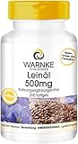 Leinöl Kapseln - pflanzliche Omega 3-6-9 Kapseln - hochdosiert - Flaxseed Oil 500mg - 250 Softgels...