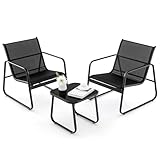FANTASK 3-TLG. Balkonset aus atmungsaktivem Stoff, Gartenmöbel Set, Terrassenmöbel mit 2 Stühlen...
