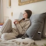 Björn&Schiller Rückenkissen grau, 70 cm - Lesekissen für Bett und Sofa, Keilkissen,...