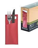 PRIME GUEST Bestecktasche Prime Fit 85x190mm Bestecktaschen mit Serviette in Weiß Serviettentasche...