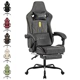 SUKIDA Gaming Stuhl Computerstuhl Ergonomischer Gaming Chair mit Fußstütze Bürostuhl...