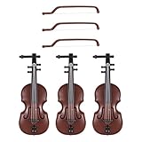 CHROMACRAFT 3 Stück Mini-Geige, Miniatur-Geige, Holz-Musikinstrument-Modell,...