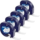 MarkField kompatible für Dymo Letratag Etikettenband 12mm x 4m, Kompatibel mit Dymo Etikettenband...