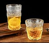 OPIUO Glas Gletschermuster Kreatives Wasserglas Hammer Muster Glas Whiskey Glas