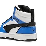 PUMA Rebound V6 MID JR Sneaker, White Black-Racing Blue, 38 EU