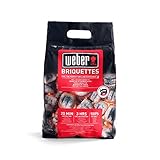 Weber 17705 Briketts 3 kg, kurze Anzündzeit, lange Brenndauer, natürliche Inhaltsstoffe, Schwarz...
