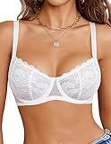 Avidlove Damen Balconette BH Dirndl Bügel Spitzen Durchsichtige BHS Sexy Ungepolstert Bra Weich...