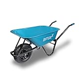 BITUXX Schubkarre 100L Schubkarren Schiebkarre Groß Scheibtruhe Bauschubkarre Blau mit Luftreifen...