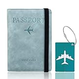 Reisepasshülle, Passhülle mit RFID-Blocker, Schutzhülle Tasche für Kreditkarten, Reisepass...