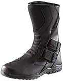 Protectwear Motorradstiefel, Tourenstiefel, Allroundstiefel aus schwarzem Leder mit Klettverschluss,...