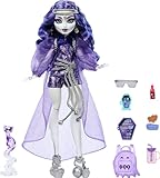 Monster High Spectra Vondergeist Puppe mit Frettchen Rhuen und Zubehörteilen wie Rucksack, Tablet,...