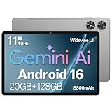 Tablet 11 Zoll mit Hülle, Android 16 System mit Gemini AI, 20GB RAM + 128GB ROM (erweiterbar auf...
