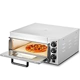 VEVOR kommerzieller Pizzaofen Backofen Einzeldeckschicht 356 mm, elektrischer Pizzaofen aus...