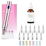 Dessnill Dermapen Elektrische Microneedling Pen Micronadeln Pen 0-2,0mm mit 7 Model LED Licht, mit...