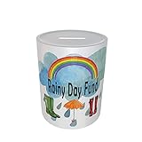 Sparschwein aus Keramik mit Regentag