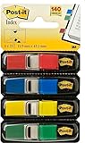 Post-it Index Flags schmal, Packung mit 4 Spendern, 35 Blatt pro Spender, 11, 9 mm x 43, 2 mm, Gelb,...