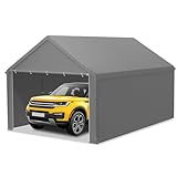 LILIIN 4x6m Zeltgarage Winterfest Stabiles Carport mit PE-Dach (170g/m²) für Auto, SUV & LKW,...