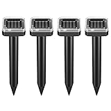 4X Maulwurf Vertreiber Ultraschall - Solar Maulwurfschreck, Maulwurfabwehr für Maulwurf Wühlmaus...