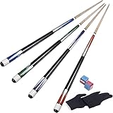 Horse Billard Queue, 58' Billiard Cue Pool Cue Stick 13mm Spitzen für Billard Tisch Sport (Set mit...