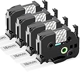 MarkField 18mm Clear Schriftband Kompatibel für Brother P-Touch Bänder 0.7' Transparent, TZ...