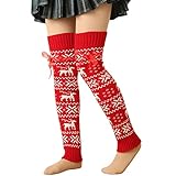 ECUNGWUA Stützstrumpfhose Damen Frauen Weihnachtshirsch Overknee-Strümpfe Krawatte Socken Sleeves...