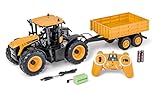 CARSON 500907654 - 1:16 RC Traktor JCB mit Anhänger 2.4G 100%RTR - Ferngesteuertes Fahrzeug,...