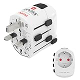 Hama Reiseadapter weltweit (Reiseadapter universal für mehr als 150 Länder, Typ G/Typ B/Typ I/Typ...