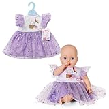 Baby Annabell Kleid Tutu lila 43cm, Puppenkleid mit Tüll und Sternen für 43 cm Puppen, 710296 Zapf...